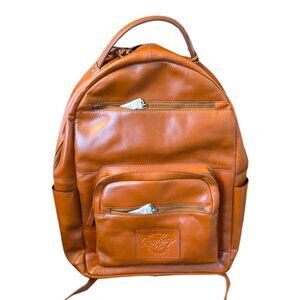 Rawlings Hand Made Tan Saddle GENUINE LEATHER Backpack Full Size Medium